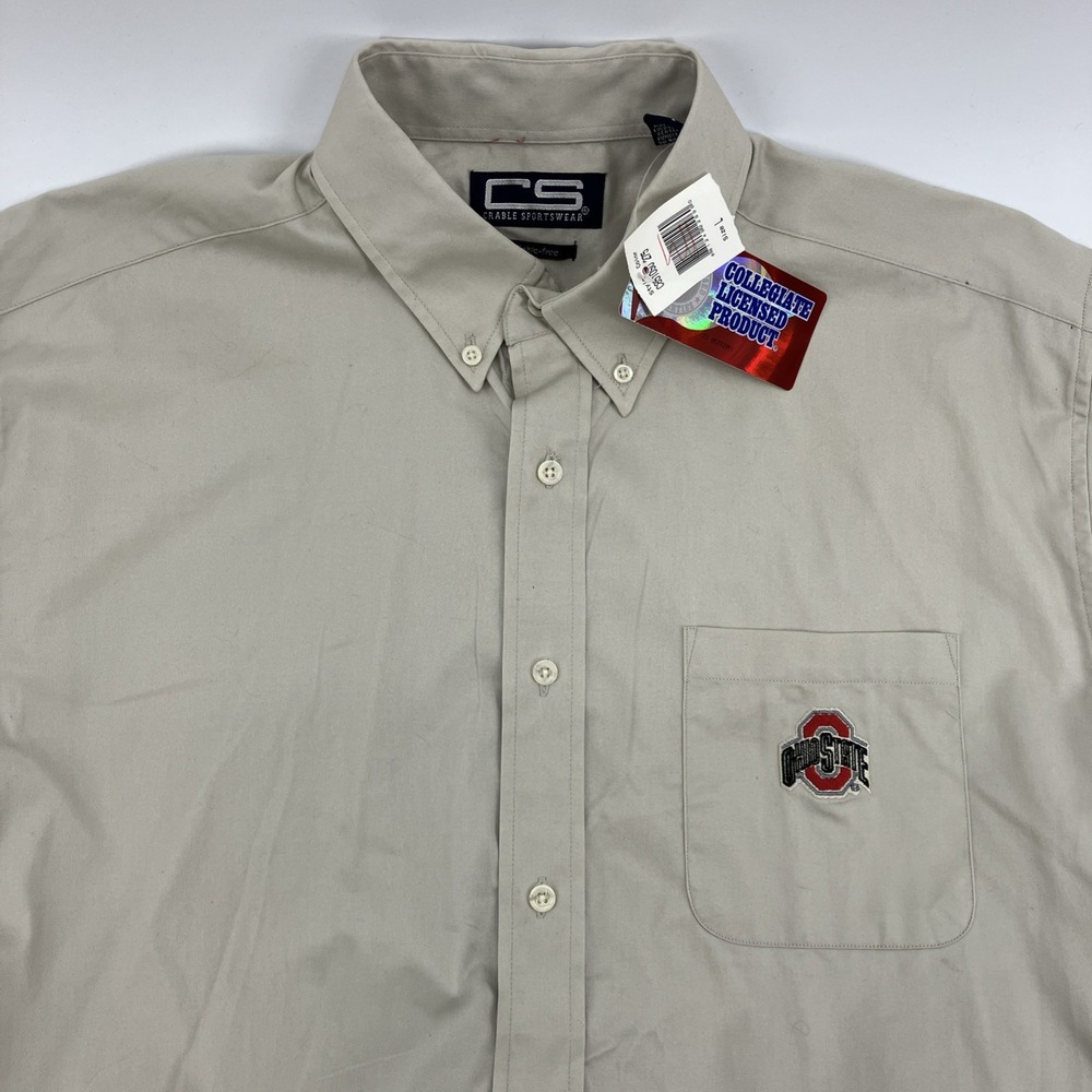 Crable Sportswear Ohio State Buckeyes OSU Shirt Button Down Mens Size Large NWT